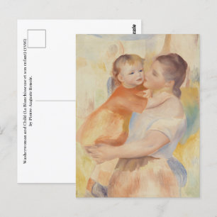 Wasvrouw en kind (1886) Pierre-Auguste Renoir Briefkaart