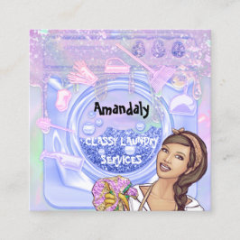 Waswasprogramma QR-code BluePink Vierkante Visitekaartje