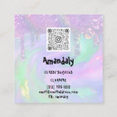 Waswasprogramma QR-code BluePink Vierkante Visitekaartje (Achterkant)