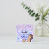 Waswasprogramma QR-code BluePink Vierkante Visitekaartje (Staand voorkant)