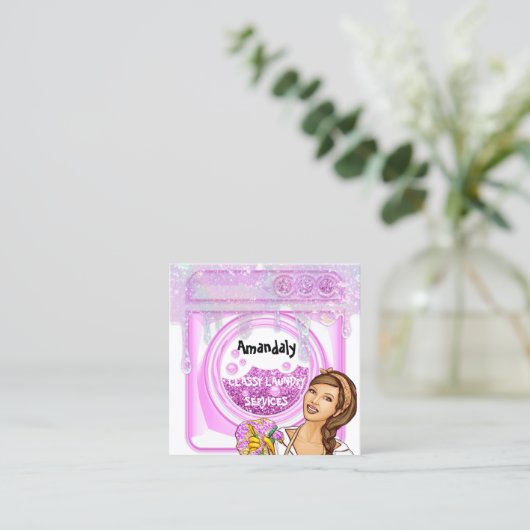 Waswasprogramma's QR-codeschijven Vierkante Visitekaartje (Staand voorkant)