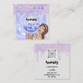 Waswasservice QR-code Blauw grijs Vierkante Visitekaartje (Voorkant / Achterkant)