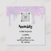 Waswasservice QR-code Blauw grijs Vierkante Visitekaartje (Achterkant)