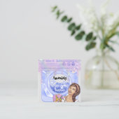 Waswasservice QR-code Blauw grijs Vierkante Visitekaartje (Staand voorkant)