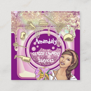 Waswasservice QR Code Logo Gold Vierkante Visitekaartje