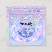 Waswasservice QR-code Logo Vierkante Visitekaartje (Voorkant)