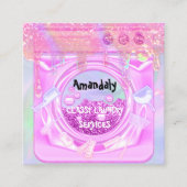 Waswasservice QR Code Maid Home Vierkante Visitekaartje (Voorkant)