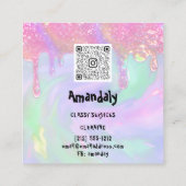 Waswasservice QR Code Maid Home Vierkante Visitekaartje (Achterkant)