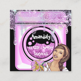 Waswasservice QR-code zeep Vierkante Visitekaartje