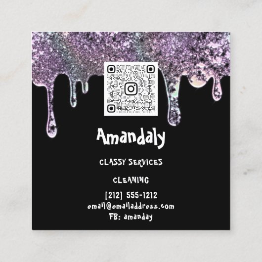 Waswasservice QR-code zeep Vierkante Visitekaartje (Achterkant)