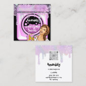 Waswasservice QR-code zwart Vierkante Visitekaartje (Voorkant / Achterkant)