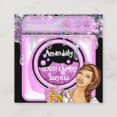 Waswasservice QR-code zwart Vierkante Visitekaartje (Voorkant)