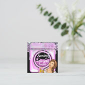 Waswasservice QR-code zwart Vierkante Visitekaartje (Staand voorkant)