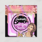 Waswasservice QR-code zwart Vierkante Visitekaartje (Voorkant)