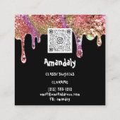 Waswasservice QR-code zwart Vierkante Visitekaartje (Achterkant)