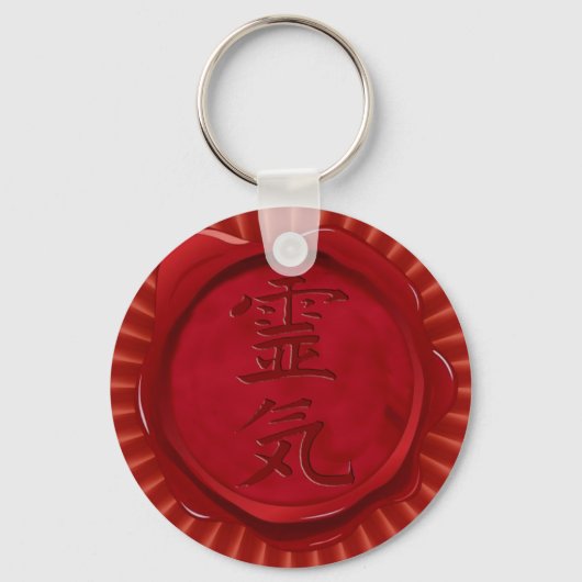 waszegel - REIKI | rode bloem Sleutelhanger (Voorkant)