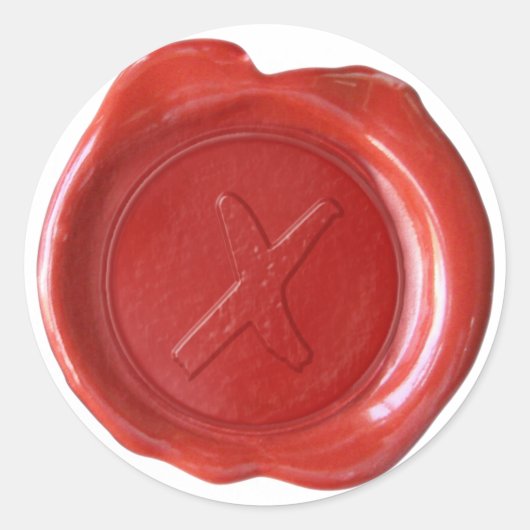 Waszegel - Rood - Aangepast X - Ronde Sticker (Voorkant)