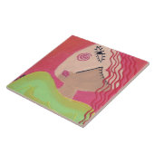 Wat? Abstract portret van een vrouw Tegeltje (Zijkant)