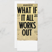 Wat als het allemaal werkt Retro krantentypografie Menu (Voorkant / Achterkant)