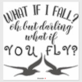 Wat als ik Herfst Fly Bird Silhouette Inspirerend Sticker (Vel)