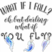 Wat als ik Herfst Vlieg Waterverf Blauwe Paarse ve Sticker (Voorkant)