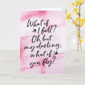 Wat als ik val, aanmoedigingswenskaart kaart (Gele Bloem)