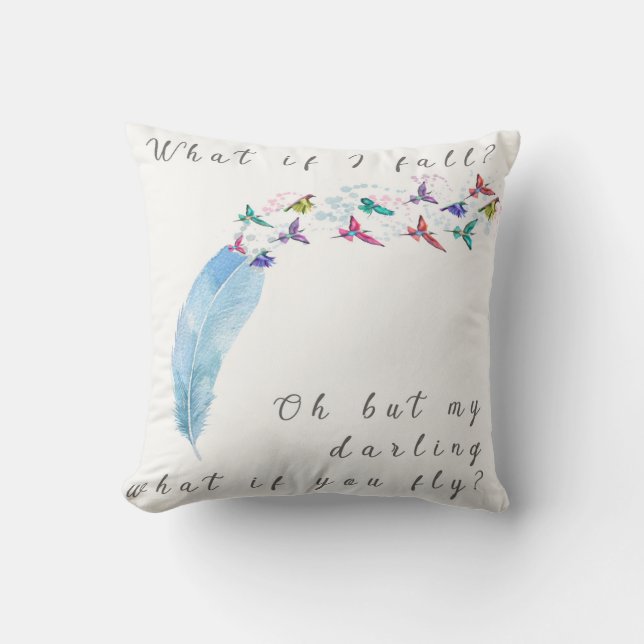 Wat Als Ik Val Wat Jij Vliegt Vogels Veer Kussen (Voorkant)