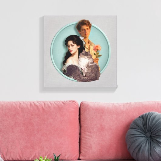 Wat als je huisdier menselijk was? Aangepast Canvas Afdruk (Insitu (Woonkamer))
