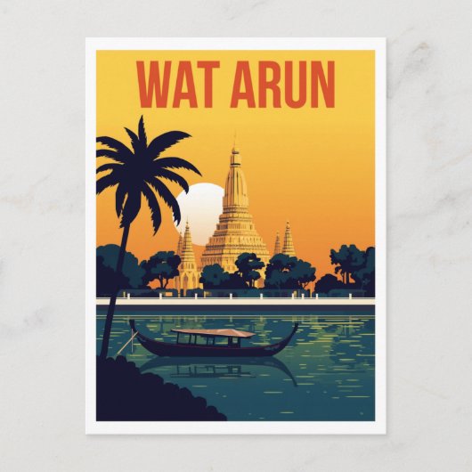 Wat Arun Tempel bij zonsondergang Briefkaart (Voorkant)