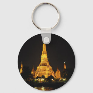 Wat Arun tempels in Bangkok bij nacht Sleutelhanger