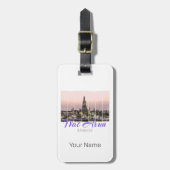 Wat Arun Temple Bangkok Thailand Sunset Souvenir Bagagelabel (Voorkant verticaal)