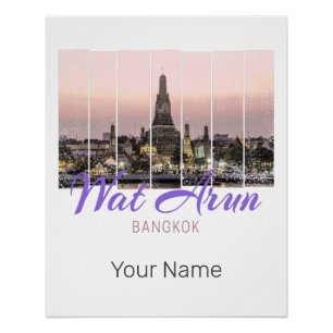 Wat Arun Temple Bangkok Thailand Sunset Souvenir Perfect Poster