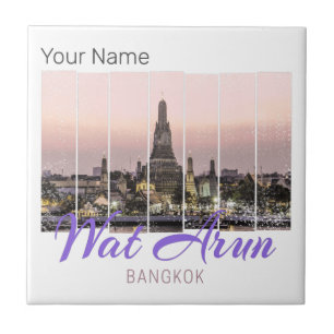 Wat Arun Temple Bangkok Thailand Sunset Souvenir Tegeltje