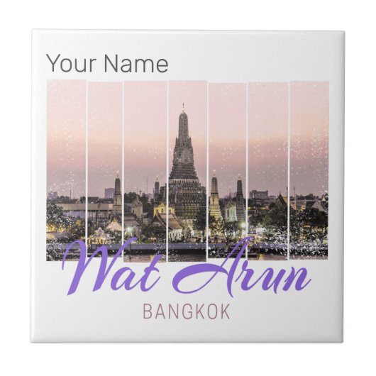 Wat Arun Temple Bangkok Thailand Sunset Souvenir Tegeltje (Voorkant)
