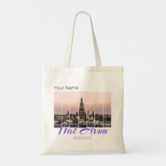 Wat Arun Temple Bangkok Thailand Sunset Souvenir Tote Bag (Achterkant)