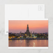 Wat Arun Temple Bangkok Thailand tegen zonsonderga Briefkaart (Voorkant / Achterkant)