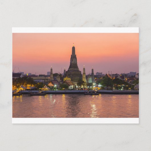 Wat Arun Temple Bangkok Thailand tegen zonsonderga Briefkaart (Voorkant)
