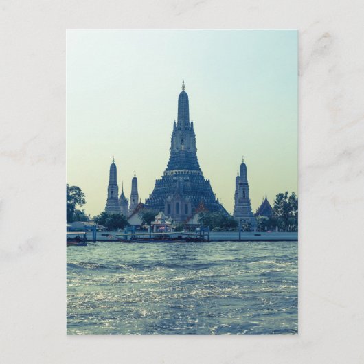 Wat Arun temple met de Thaise Bangkok Briefkaart (Voorkant)