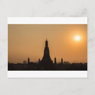 Wat Arun temple Silhouette Thailand Bangkok in sun Briefkaart
