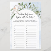 Wat baby Elephant Blue Baby shower Game (Voorkant)