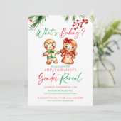 Wat bakt peperkoek Kerstmis geslacht onthullen Kaart (Staand voorkant)