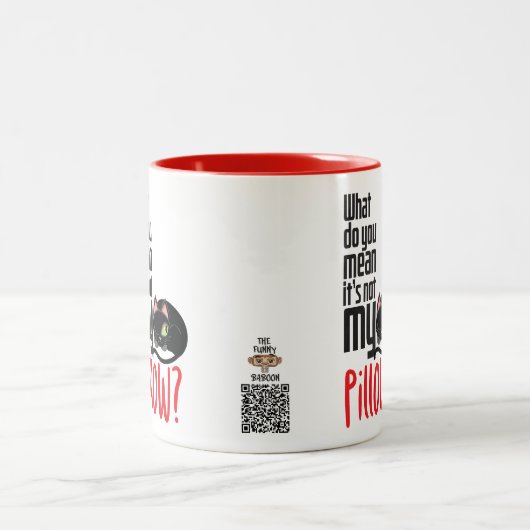 Wat bedoel je, het is niet mijn kussen? tweekleurige koffiemok (Center)