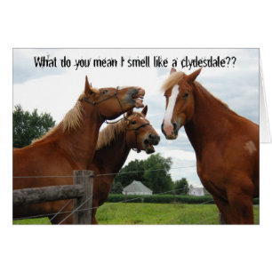 Wat bedoel je, ik ruik als een clydesdale kaart