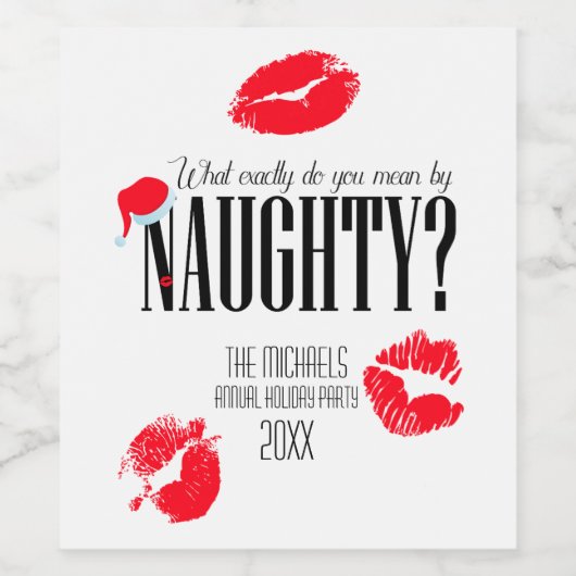 Wat bedoel je precies met ondeugend wijn etiket (Enkel label)