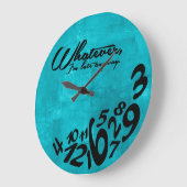 Wat, ben ik laat hoe dan ook - aquablauw grote klok (Hoek)