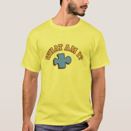 “Wat ben ik?” T-shirt met puzzelstuk – Leuke retro
