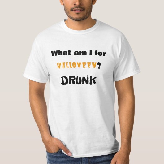 Wat ben ik voor Halloween?  DRINK T-shirt (Voorkant)