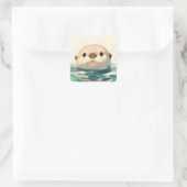 Wat ben je aan het doen Otter? Vierkante Sticker (Tas)