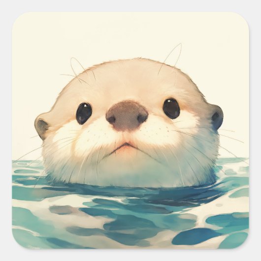 Wat ben je aan het doen Otter? Vierkante Sticker (Voorkant)
