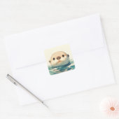 Wat ben je aan het doen Otter? Vierkante Sticker (Envelop)